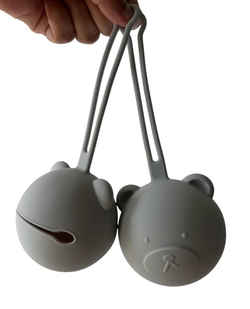 Guardachupetes - Oso - GRIS CLARO — portachupete personalizado Mimikids